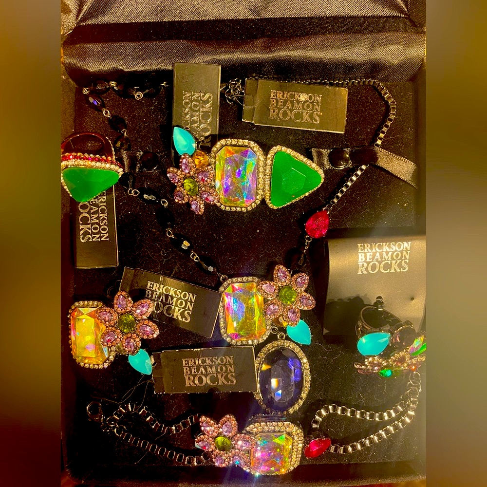 New Tags Erickson Beamon Rocks Crystal Arcade Bright Flower Collection S